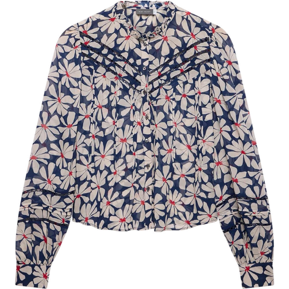 Mint Velvet Navy Floral Print Blouse